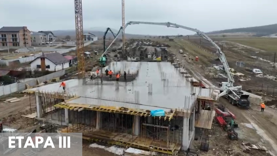 Stadiul III al lucrărilor pe șantierul FELIXLAND – Turnarea planșeului peste parter