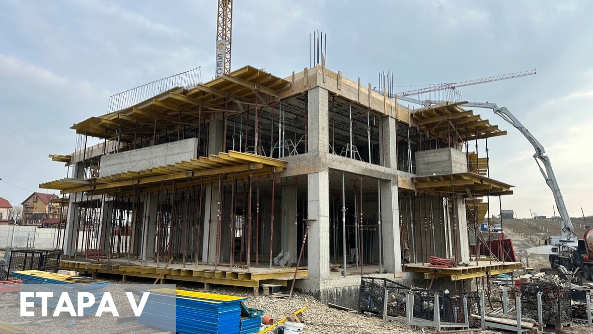 Etapa V pe șantierul FELIXLAND – Turnarea planșeului pentru etajul 1 și pregătirea compartimentării